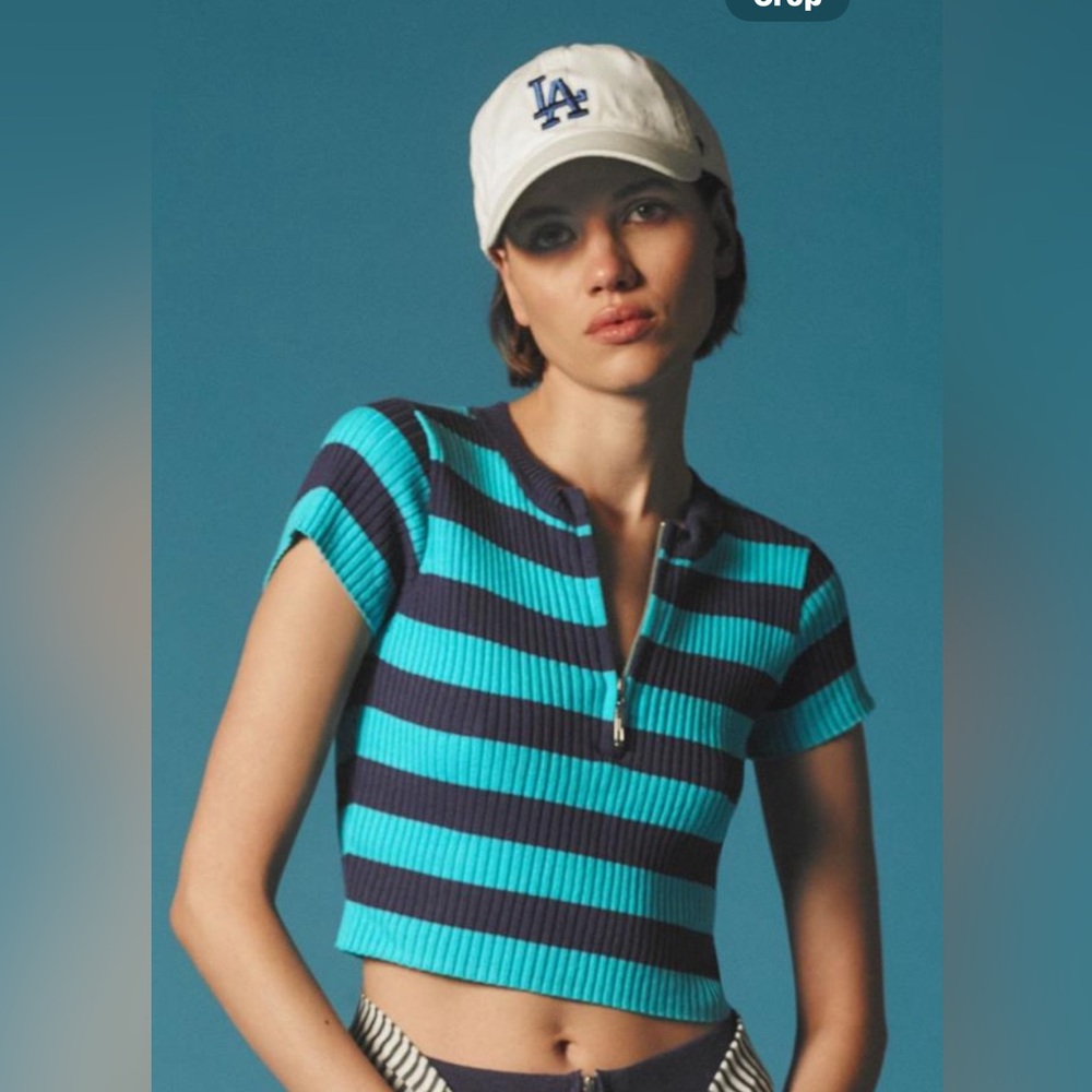 Anthropologie Striped Crop Top